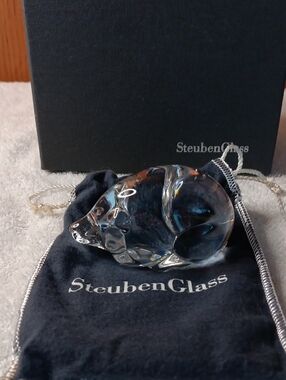 Steuben Clear Glass Small Pig Figurine